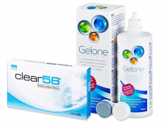 Clear 58 (6 linser) + Gelone linsvätska 360 ml