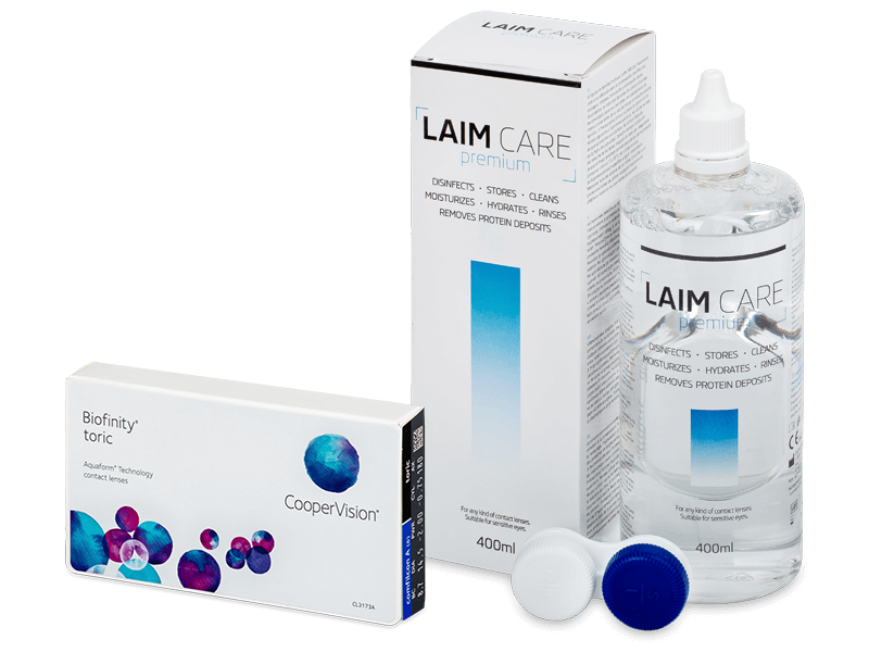 Biofinity Toric (3 linser) + Laim-Care linsvätska 400 ml