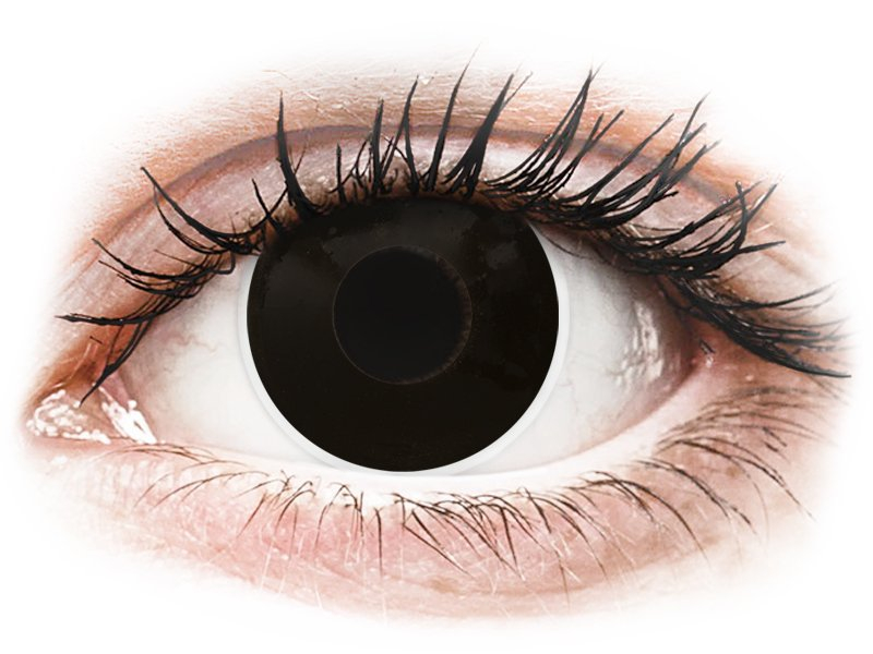 Svarta Blackout kontaktlinser - med styrka - ColourVUE Crazy (2 linser)