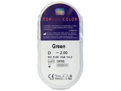 Gröna kontaktlinser - med styrka - TopVue Color (2 linser)
