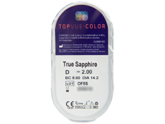 Blåa True Sapphire linser - med styrka - TopVue Color (2 linser)