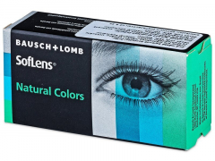 Blåa Aquamarine linser - SofLens Natural Colors - med styrka (2 linser)