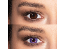 Lila kontaktlinser - FreshLook Colors - Med styrka (2 linser)