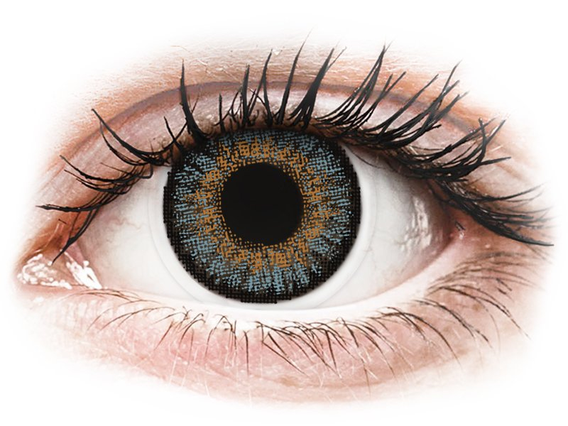 Blåa kontaktlinser - FreshLook One Day Color - Med styrka (10 linser)