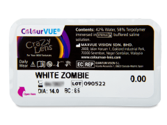 Vita Zombie plano endagskontaktlinser - ColourVUE Crazy (2 linser)