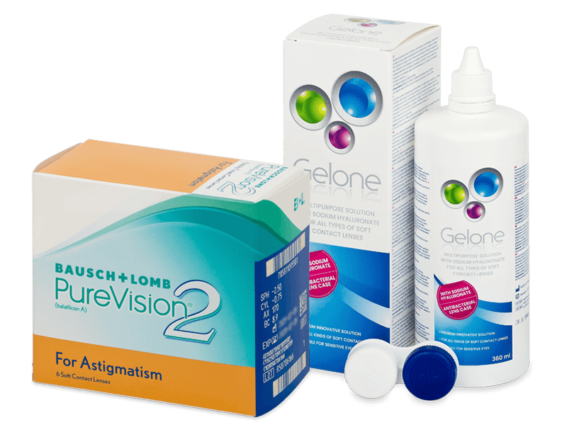 PureVision 2 for Astigmatism (6 linser) + Gelone linsvätska 360 ml