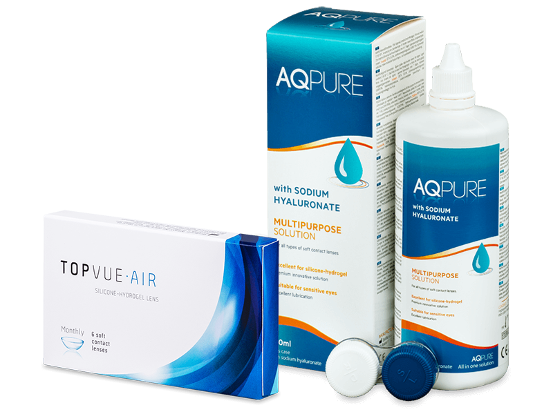 TopVue Air (6 linser) + AQ Pure linsvätska 360 ml