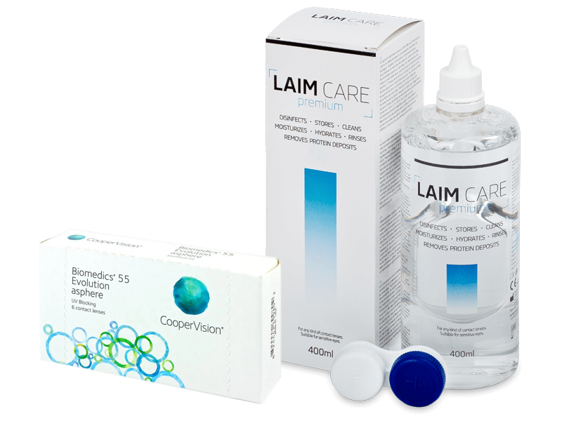 Biomedics 55 Evolution (6 linser) + Laim-Care linsvätska 400 ml