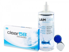 Clear 58 (6 linser) + Laim-Care linsvätska 400 ml