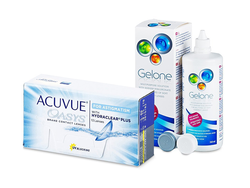 Acuvue Oasys for Astigmatism (12 linser) + Gelone linsvätska 360 ml
