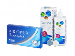 Air Optix plus HydraGlyde (3 linser) + Gelone linsvätska 360 ml
