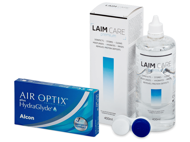 Air Optix plus HydraGlyde (6 linser) + Laim-Care linsvätska 400 ml