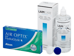 Air Optix plus HydraGlyde for Astigmatism (6 linser) + Laim Care linsvätska 400 ml