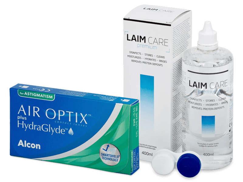 Air Optix plus HydraGlyde for Astigmatism (6 linser) + Laim Care linsvätska 400 ml