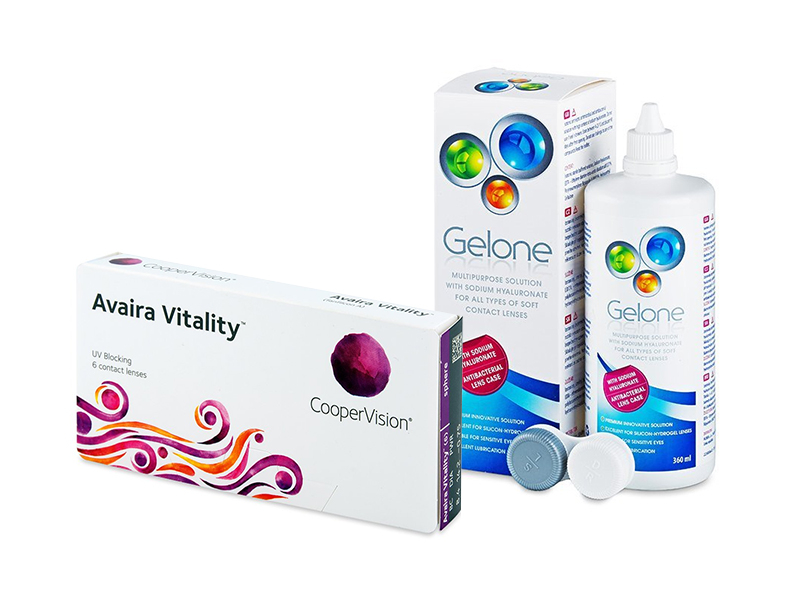 Avaira Vitality (6 linser) + Gelone linsvätska 360 ml