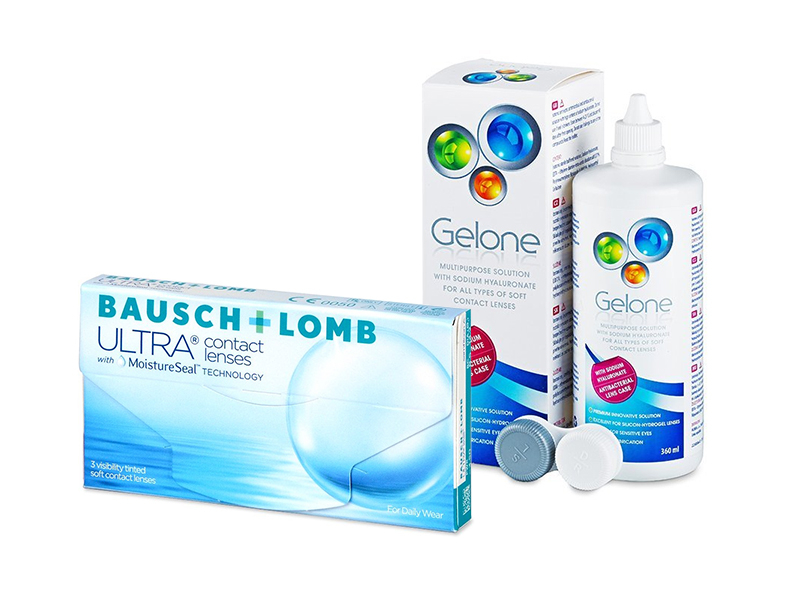Bausch + Lomb ULTRA (3 linser) + Gelone linsvätska 360 ml