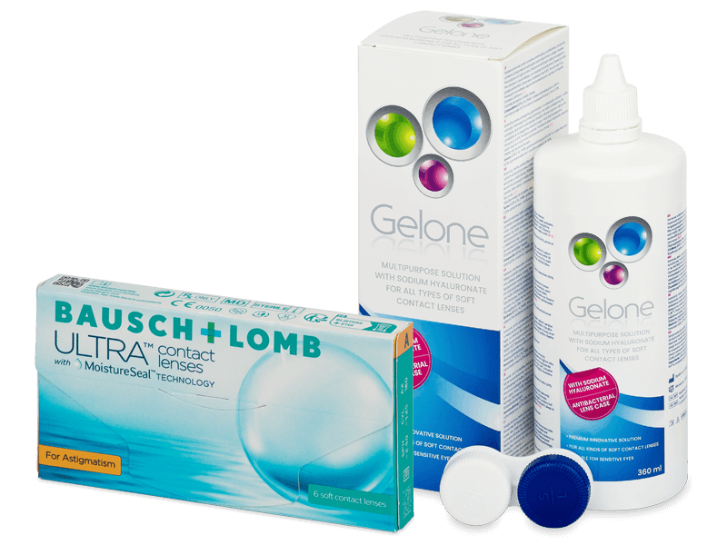 Bausch + Lomb ULTRA for Astigmatism (6 linser) + Gelone linsvätska 360 ml