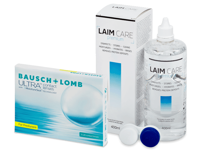 Bausch + Lomb ULTRA for Presbyopia (3 linser) + Laim Care linsvätska 400 ml