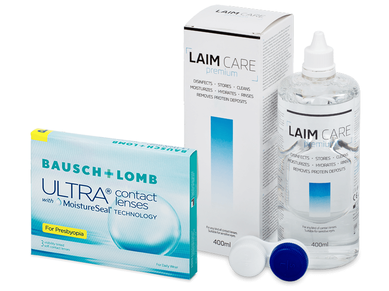 Bausch + Lomb ULTRA for Presbyopia (3 linser) + Laim-Care linsvätska 400 ml