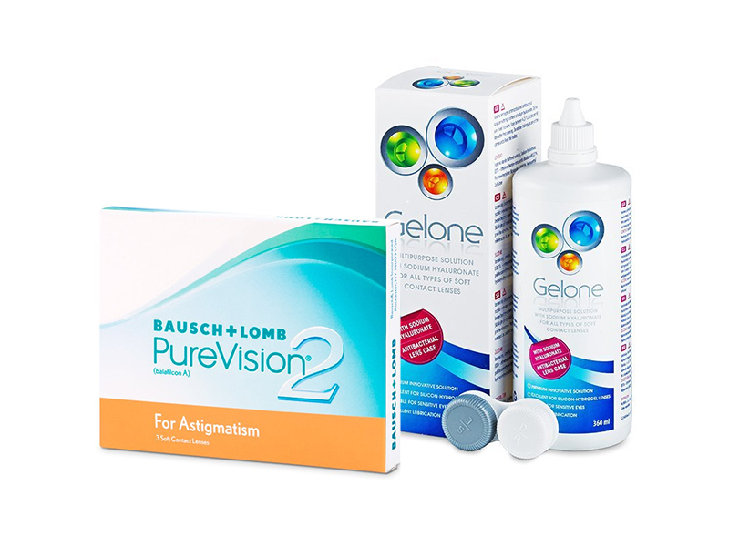 PureVision 2 for Astigmatism (3 linser) + Gelone linsvätska 360 ml