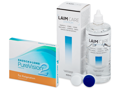 PureVision 2 for Astigmatism (3 linser) + Laim-Care linsvätska 400 ml