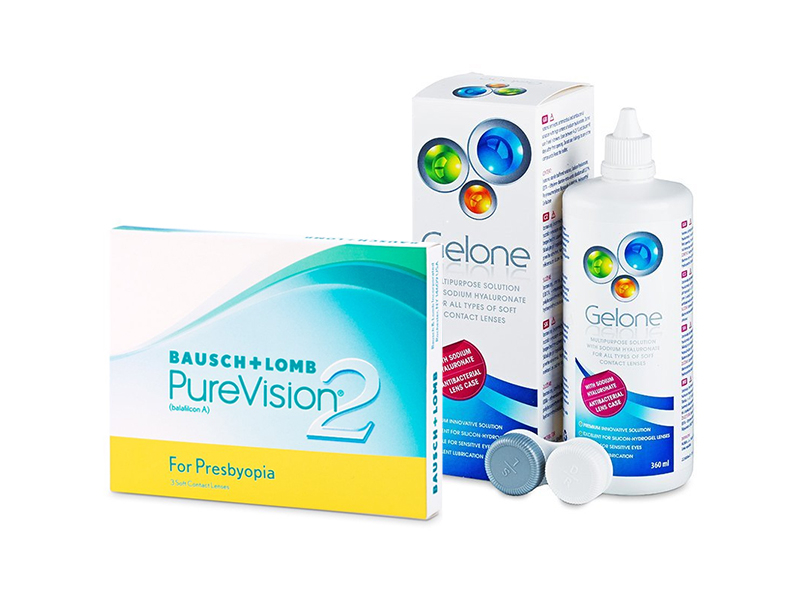 PureVision 2 for Presbyopia (3 linser) + Gelone linsvätska 360 ml