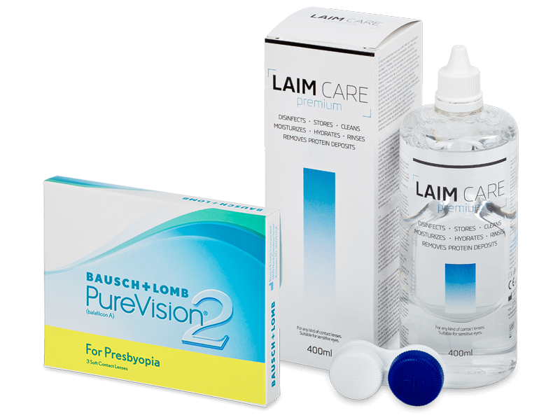 PureVision 2 for Presbyopia (3 linser) + Laim-Care linsvätska 400 ml