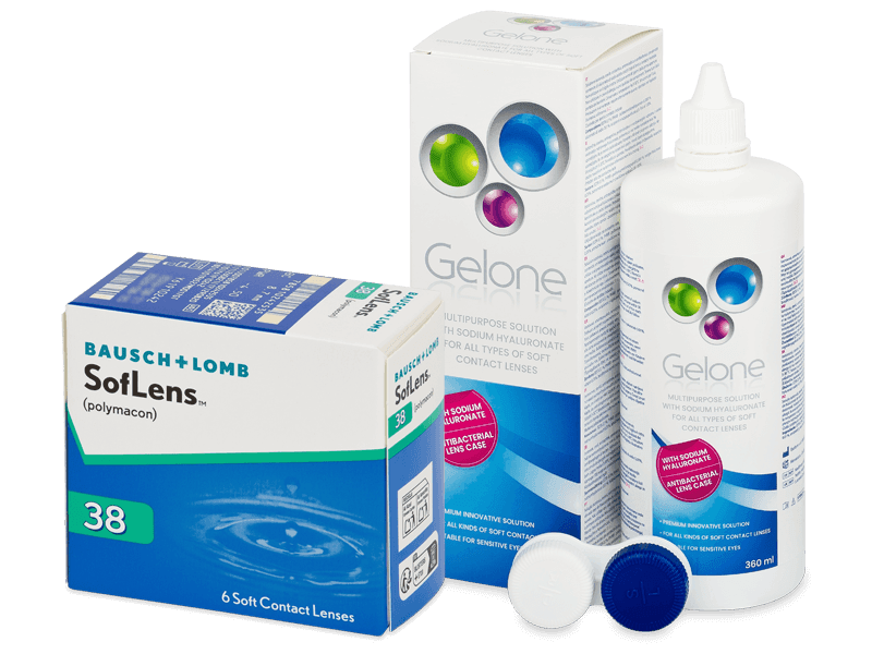 SofLens 38 (6 linser) + Gelone linsvätska 360 ml