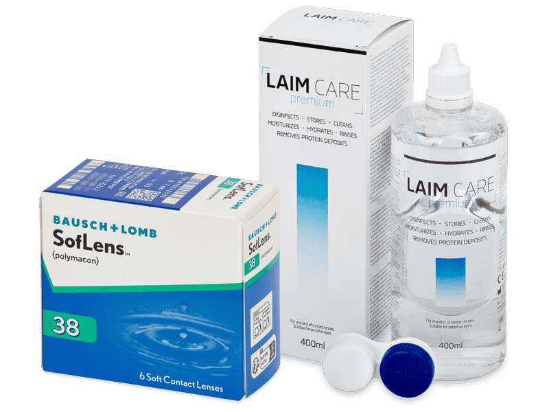SofLens 38 (6 linser) + Laim Care linsvätska 400 ml