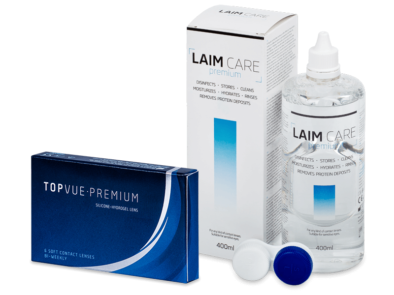 TopVue Premium (6 linser) + LAIM-CARE Linsvätska 400 ml