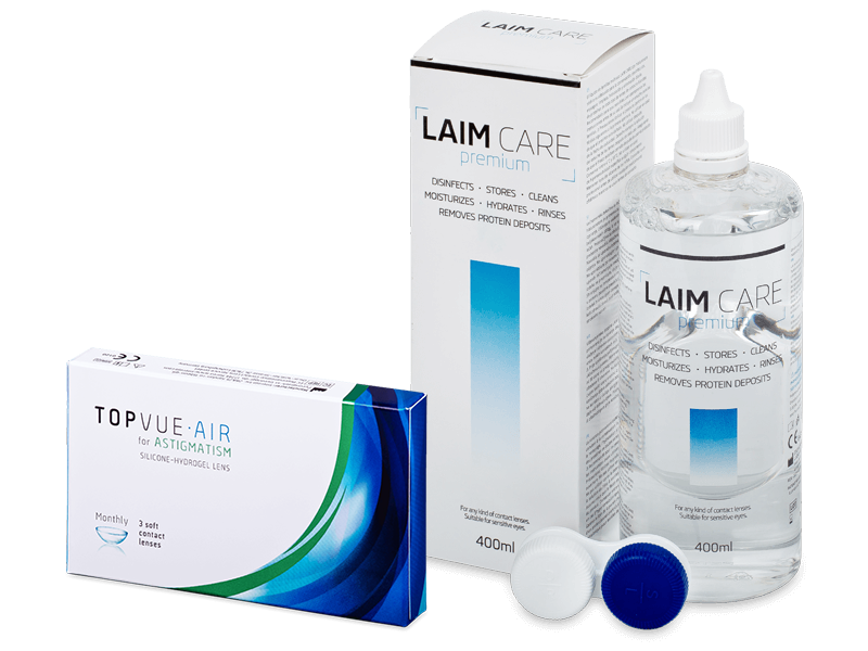 TopVue Air for Astigmatism (3 linser) + Laim-Care 400 ml Linsvätska