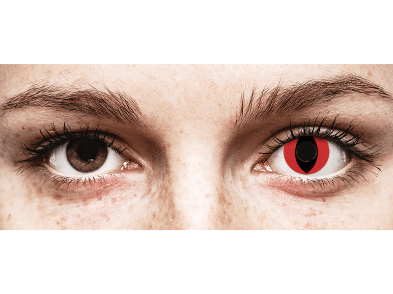 CRAZY LENS - Cat Eye Red - Endags icke-Dioptrisk (2 linser)