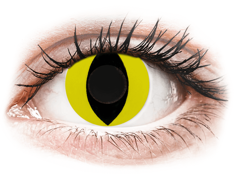 CRAZY LENS - Cat Eye Yellow - Endags icke-Dioptrisk (2 linser)