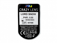CRAZY LENS - Lord Snow - Endags icke-Dioptrisk (2 linser)