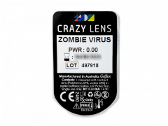 CRAZY LENS - Zombie Virus - Endags icke-Dioptrisk (2 linser)