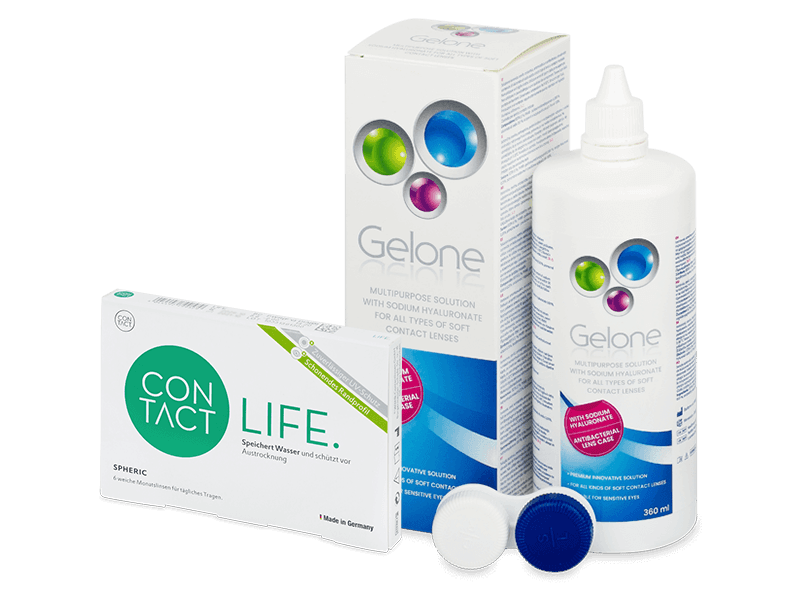 Contact Life spheric (6 linser) + Gelone linsvätska 360 ml