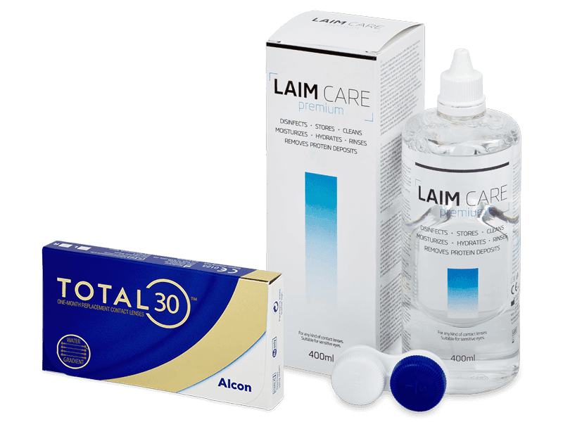 TOTAL30 (3 linser) + Laim Care linsvätska 400 ml