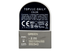 TopVue Daily Color - Green - Endags dioptrisk (2 linser)