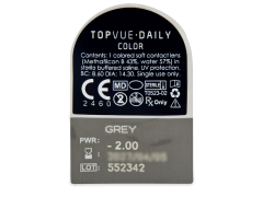 TopVue Daily Color - Grey - Endags dioptrisk (2 linser)