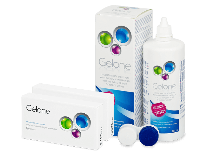 Gelone Monthly (6 linser) + Gelone linsvätska 360 ml
