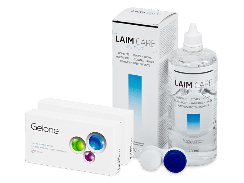Gelone Monthly (6 linser) + Laim Care linsvätska 400 ml