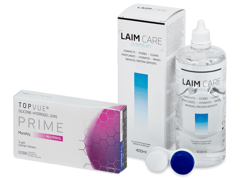 TopVue Prime Multifocal (3 linser) + Laim Care linsvätska 400 ml