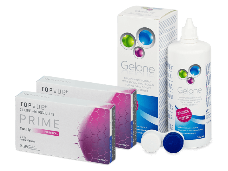 TopVue Prime Multifocal (6 linser) + Gelone linsvätska 360 ml