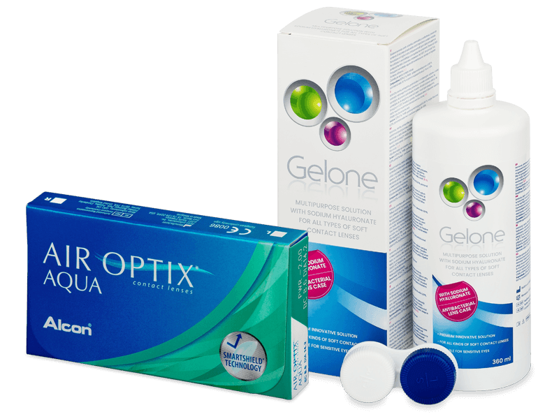 Air Optix Aqua (6 linser) + Gelone linsvätska 360 ml
